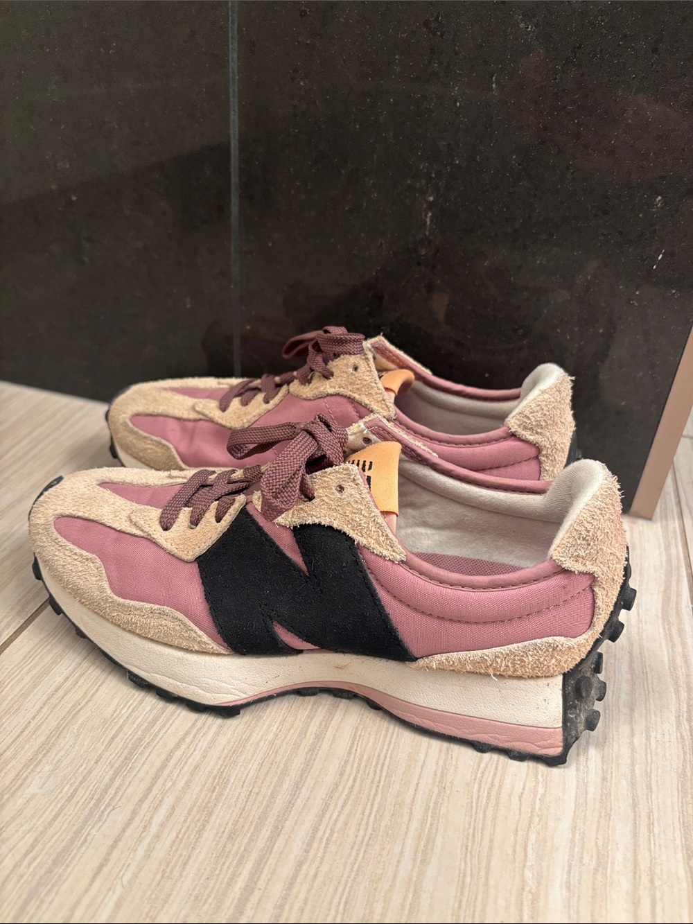 New Balance 327 Pink Suede & Mesh Runner Sneakers